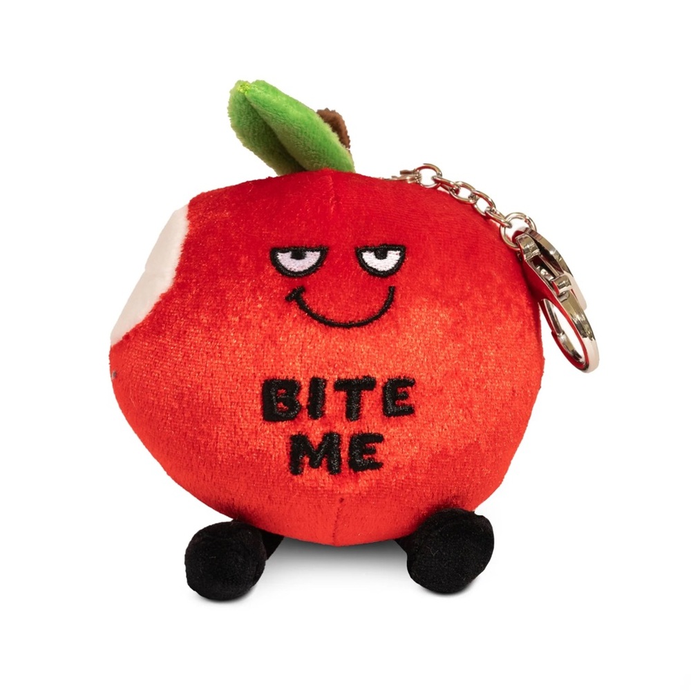 Punchkins Red Apple Plush Keychain Bagcharm NWT Bite Me size 3.9 x 3.9
